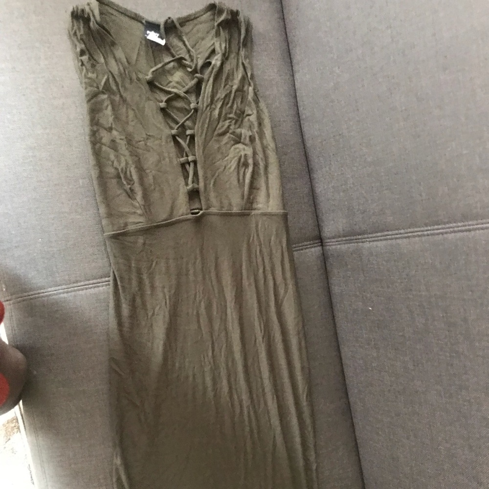 Green midi dress